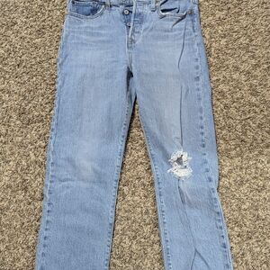 Levi's 501 Light Blue Distressed Boyfriend Jeans